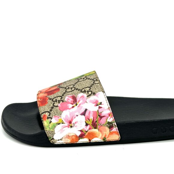 Gucci Pursuit Floral Bloom GG Logo Supreme Rubber Pool Slides Mules Sandals - Picture 4 of 16